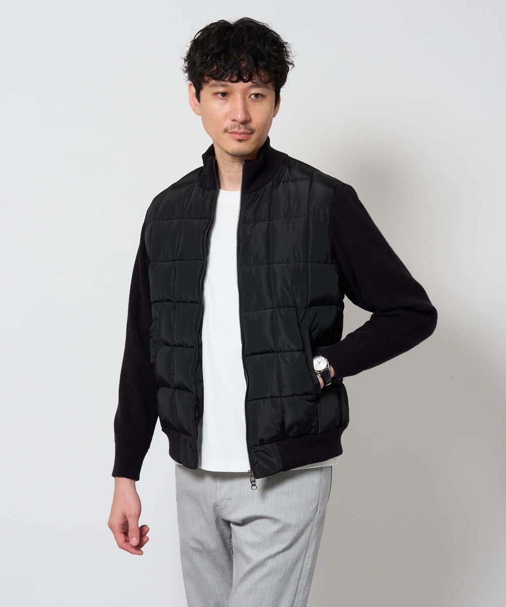 KHJLD31189 a.v.v MEN(アー・ヴェ・ヴェ) ドッキングデザインブルゾン ブラック