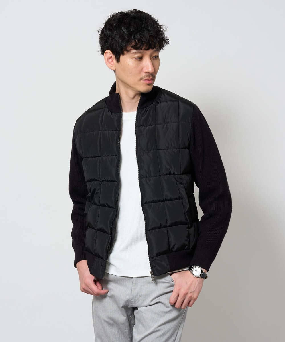 KHJLD31189 a.v.v MEN(アー・ヴェ・ヴェ) ドッキングデザインブルゾン ブラック