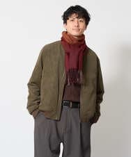 KHJLD32139 a.v.v MEN(アー・ヴェ・ヴェ) フェイクスエード中綿リブルゾン カーキ