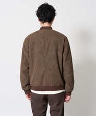 KHJLD32139 a.v.v MEN(アー・ヴェ・ヴェ) フェイクスエード中綿リブルゾン カーキ