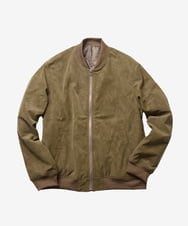 KHJLD32139 a.v.v MEN(アー・ヴェ・ヴェ) フェイクスエード中綿リブルゾン カーキ