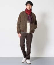 KHJLD32139 a.v.v MEN(アー・ヴェ・ヴェ) フェイクスエード中綿リブルゾン カーキ