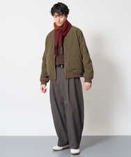 KHJLD32139 a.v.v MEN(アー・ヴェ・ヴェ) フェイクスエード中綿リブルゾン カーキ