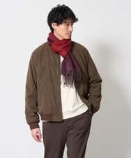 KHJLD32139 a.v.v MEN(アー・ヴェ・ヴェ) フェイクスエード中綿リブルゾン カーキ