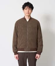 KHJLD32139 a.v.v MEN(アー・ヴェ・ヴェ) フェイクスエード中綿リブルゾン カーキ