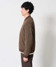 KHJLD32139 a.v.v MEN(アー・ヴェ・ヴェ) フェイクスエード中綿リブルゾン カーキ