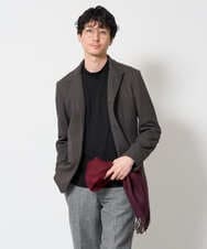 KHJLD73139 a.v.v MEN(アー・ヴェ・ヴェ) ジャガードツイルジャージースマートジャケット ブラウン