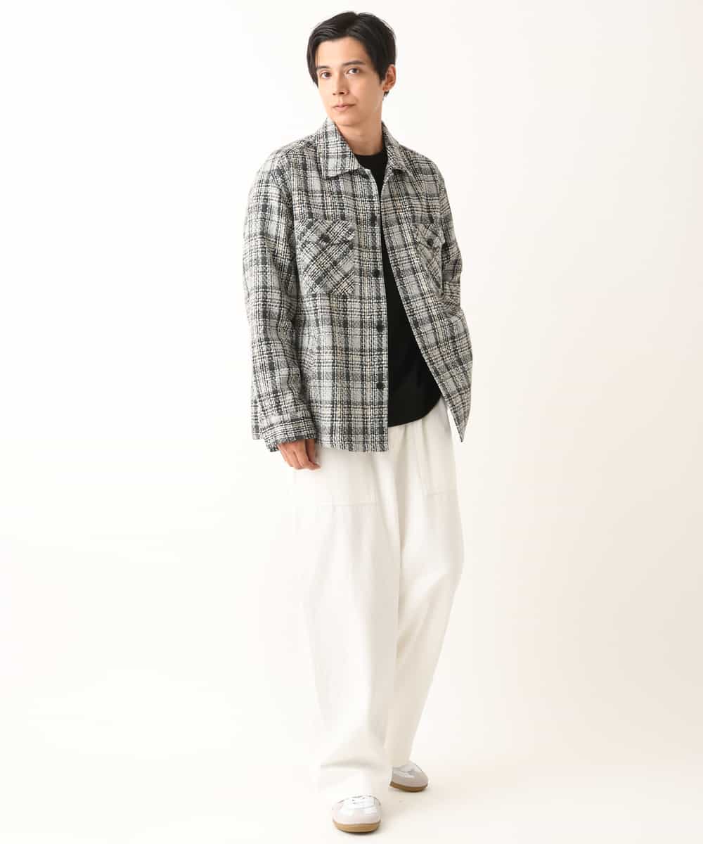 KHJLS27079 a.v.v MEN(アー・ヴェ・ヴェ) 【洗濯機で洗える】ツイードＣＰＯジャケット グレー