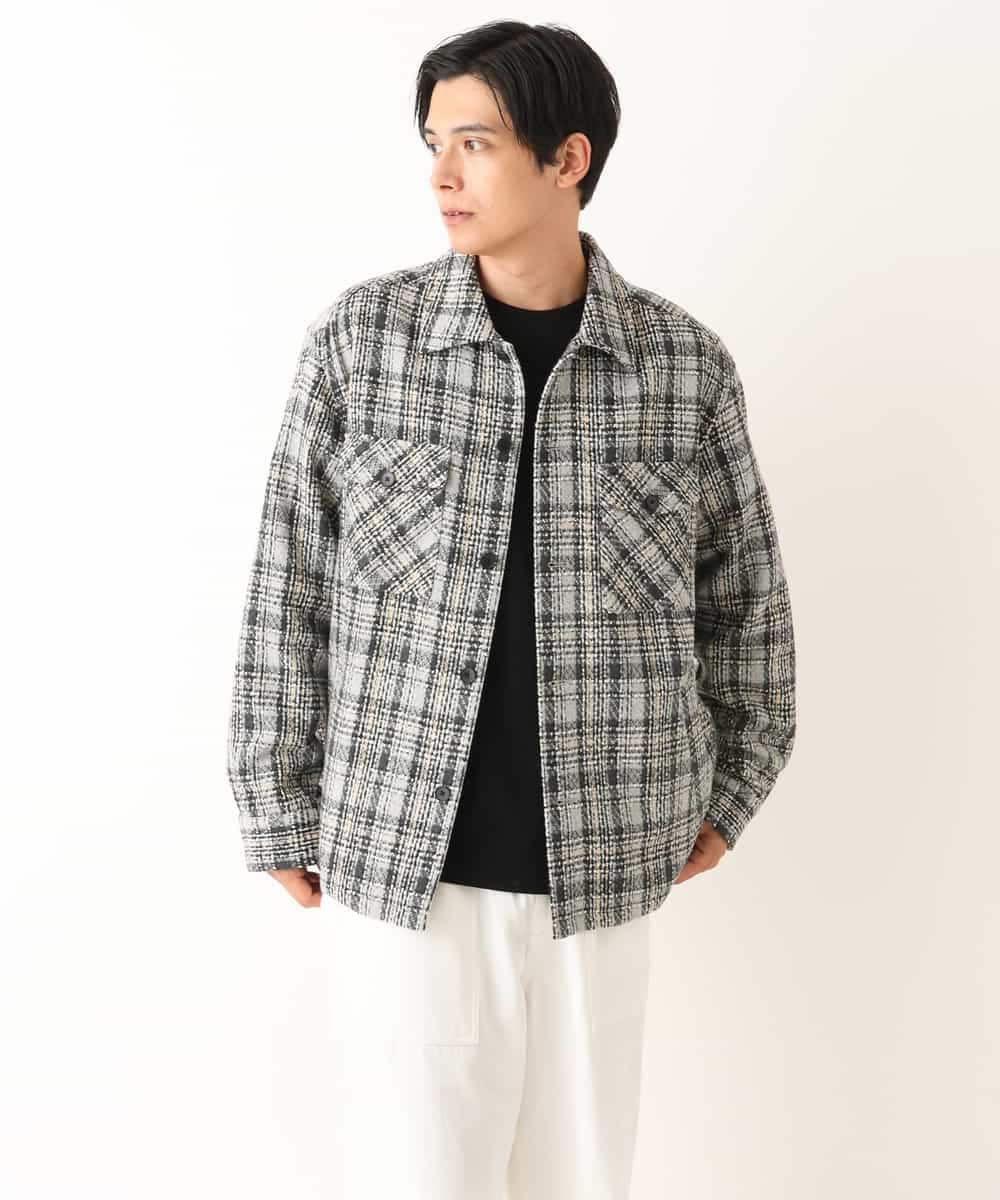 KHJLS27079 a.v.v MEN(アー・ヴェ・ヴェ) 【洗濯機で洗える】ツイードＣＰＯジャケット グレー