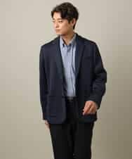KHJLV22099 a.v.v MEN(アー・ヴェ・ヴェ) 【洗濯機で洗える】ヘリンボーン柄テーラードジャケット(セットアップ可） ネイビー