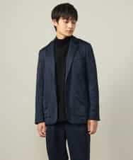 KHJLV22099 a.v.v MEN(アー・ヴェ・ヴェ) 【洗濯機で洗える】ヘリンボーン柄テーラードジャケット(セットアップ可） ネイビー