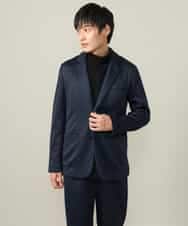 KHJLV22099 a.v.v MEN(アー・ヴェ・ヴェ) 【洗濯機で洗える】ヘリンボーン柄テーラードジャケット(セットアップ可） ネイビー