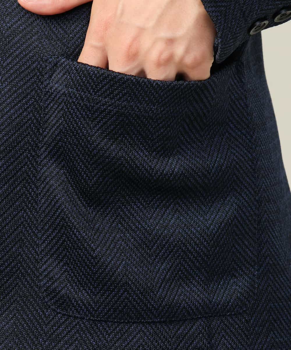 洗濯機で洗える】ヘリンボーン柄テーラードジャケット