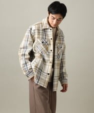 KHJLV27089 a.v.v MEN(アー・ヴェ・ヴェ) 【洗濯機で洗える】ツイードチェックCPOジャケット グレー