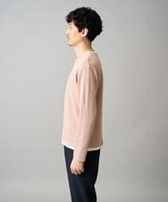 KHKAD51049 a.v.v MEN(アー・ヴェ・ヴェ) 【イージーケア/洗濯機で洗える】畔裏起毛フェイクレイヤードカットソー ピンク