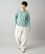 KHKAD51049 a.v.v MEN(アー・ヴェ・ヴェ) 【イージーケア/洗濯機で洗える】畔裏起毛フェイクレイヤードカットソー グリーン