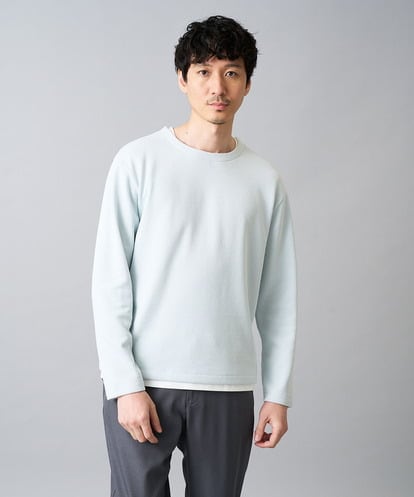 KHKAD51049 a.v.v MEN 【イージーケア/洗濯機で洗える】畔裏起毛フェイクレイヤードカットソー