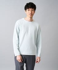 KHKAD51049 a.v.v MEN(アー・ヴェ・ヴェ) 【イージーケア/洗濯機で洗える】畔裏起毛フェイクレイヤードカットソー ライトブルー