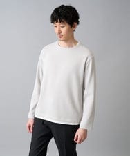 KHKAD51049 a.v.v MEN(アー・ヴェ・ヴェ) 【イージーケア/洗濯機で洗える】畔裏起毛フェイクレイヤードカットソー ライトグレー