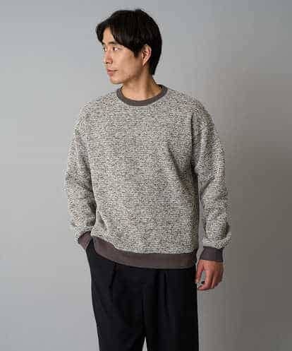 KHKAD52064 a.v.v MEN 【洗濯機で洗える】ツイードライクフリースプルオーバー
