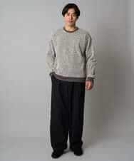 KHKAD52064 a.v.v MEN(アー・ヴェ・ヴェ) 【洗濯機で洗える】ツイードライクフリースプルオーバー グレー