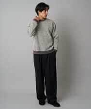 KHKAD52064 a.v.v MEN(アー・ヴェ・ヴェ) 【洗濯機で洗える】ツイードライクフリースプルオーバー グレー