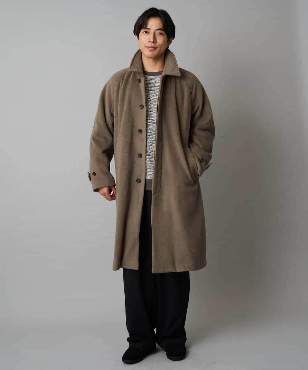 KHKAD52064 a.v.v MEN(アー・ヴェ・ヴェ) 【洗濯機で洗える】ツイードライクフリースプルオーバー グレー