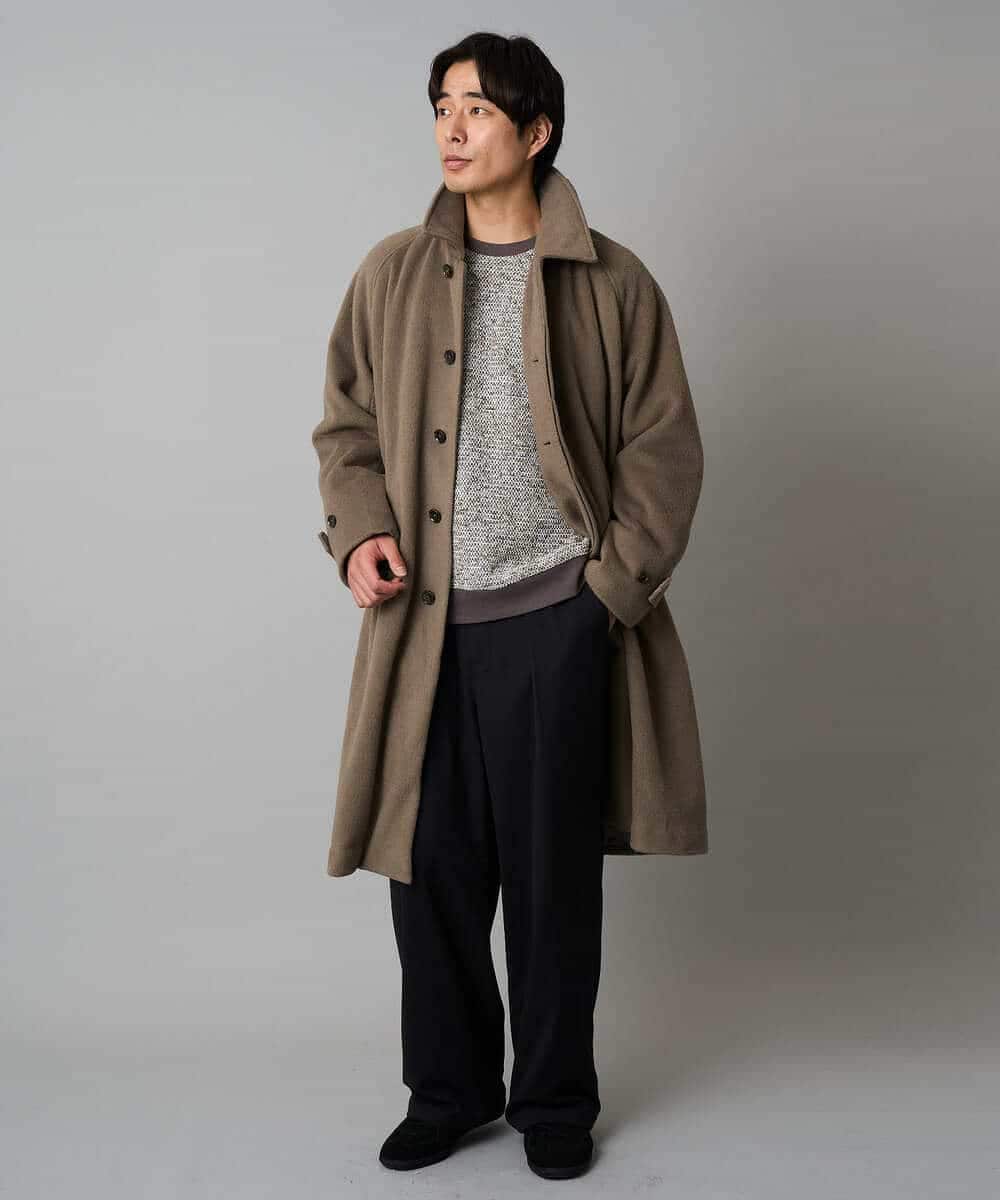 KHKAD52064 a.v.v MEN(アー・ヴェ・ヴェ) 【洗濯機で洗える】ツイードライクフリースプルオーバー グレー