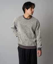 KHKAD52064 a.v.v MEN(アー・ヴェ・ヴェ) 【洗濯機で洗える】ツイードライクフリースプルオーバー グレー