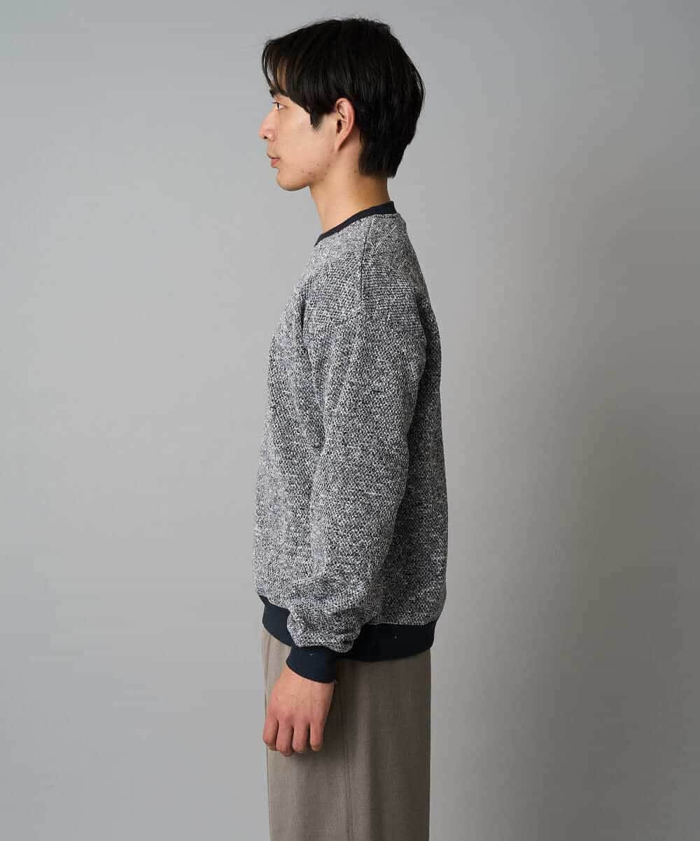 KHKAD52064 a.v.v MEN(アー・ヴェ・ヴェ) 【洗濯機で洗える】ツイードライクフリースプルオーバー グレー