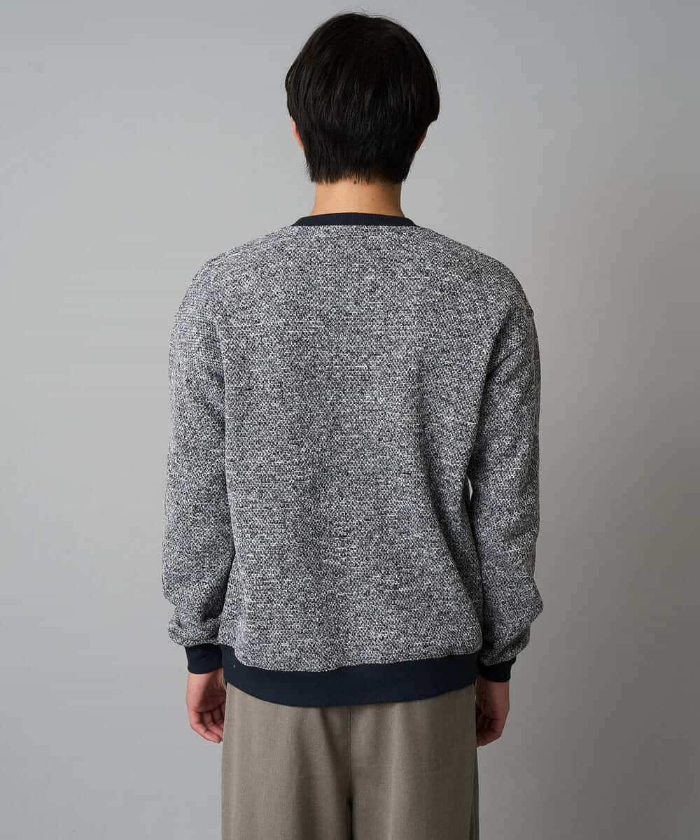 KHKAD52064 a.v.v MEN(アー・ヴェ・ヴェ) 【洗濯機で洗える】ツイードライクフリースプルオーバー グレー