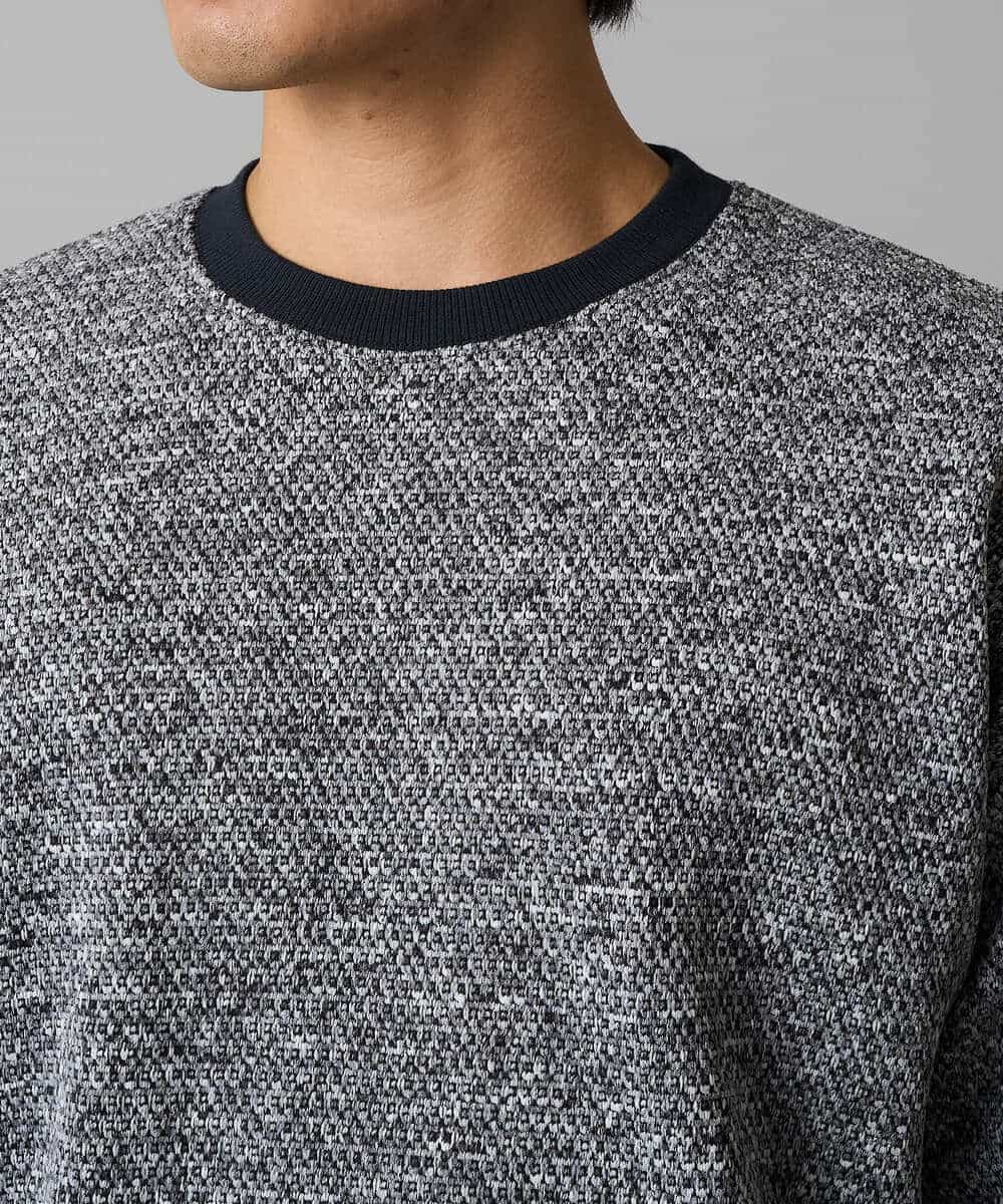 KHKAD52064 a.v.v MEN(アー・ヴェ・ヴェ) 【洗濯機で洗える】ツイードライクフリースプルオーバー グレー