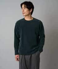 KHKAD62049 a.v.v MEN(アー・ヴェ・ヴェ) 【洗濯機で洗える】モール幾何ジャカードクルーネックプルオーバー グリーン