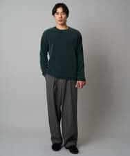 KHKAD62049 a.v.v MEN(アー・ヴェ・ヴェ) 【洗濯機で洗える】モール幾何ジャカードクルーネックプルオーバー ライトグレー