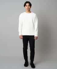 KHKAD62049 a.v.v MEN(アー・ヴェ・ヴェ) 【洗濯機で洗える】モール幾何ジャカードクルーネックプルオーバー ライトグレー