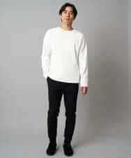 KHKAD62049 a.v.v MEN(アー・ヴェ・ヴェ) 【洗濯機で洗える】モール幾何ジャカードクルーネックプルオーバー ライトグレー