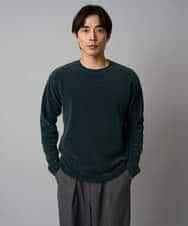 KHKAD62049 a.v.v MEN(アー・ヴェ・ヴェ) 【洗濯機で洗える】モール幾何ジャカードクルーネックプルオーバー ライトグレー