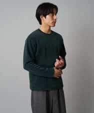 KHKAD62049 a.v.v MEN(アー・ヴェ・ヴェ) 【洗濯機で洗える】モール幾何ジャカードクルーネックプルオーバー ライトグレー