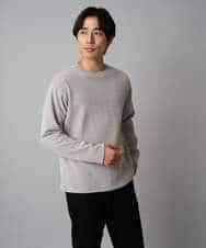 KHKAD62049 a.v.v MEN(アー・ヴェ・ヴェ) 【洗濯機で洗える】モール幾何ジャカードクルーネックプルオーバー ライトグレー