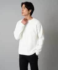 KHKAD62049 a.v.v MEN(アー・ヴェ・ヴェ) 【洗濯機で洗える】モール幾何ジャカードクルーネックプルオーバー ライトグレー