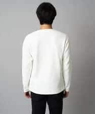 KHKAD62049 a.v.v MEN(アー・ヴェ・ヴェ) 【洗濯機で洗える】モール幾何ジャカードクルーネックプルオーバー ライトグレー