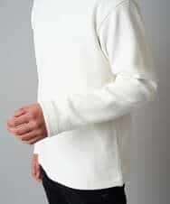 KHKAD62049 a.v.v MEN(アー・ヴェ・ヴェ) 【洗濯機で洗える】モール幾何ジャカードクルーネックプルオーバー ライトグレー