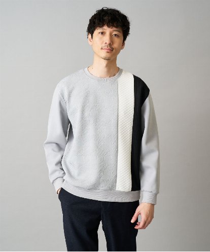 KHKAD64054 a.v.v MEN 【イージーケア/洗濯機で洗える】フクレジャカード縦切替プルオーバー