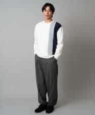 KHKAD64054 a.v.v MEN(アー・ヴェ・ヴェ) 【イージーケア/洗濯機で洗える】フクレジャカード縦切替プルオーバー ホワイト