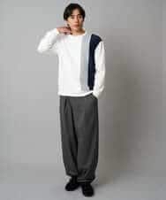 KHKAD64054 a.v.v MEN(アー・ヴェ・ヴェ) 【イージーケア/洗濯機で洗える】フクレジャカード縦切替プルオーバー ホワイト