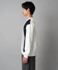 KHKAD64054 a.v.v MEN(アー・ヴェ・ヴェ) 【イージーケア/洗濯機で洗える】フクレジャカード縦切替プルオーバー ホワイト