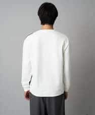 KHKAD64054 a.v.v MEN(アー・ヴェ・ヴェ) 【イージーケア/洗濯機で洗える】フクレジャカード縦切替プルオーバー ホワイト