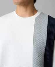 KHKAD64054 a.v.v MEN(アー・ヴェ・ヴェ) 【イージーケア/洗濯機で洗える】フクレジャカード縦切替プルオーバー ホワイト