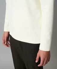 KHKAD79049 a.v.v MEN(アー・ヴェ・ヴェ) 【イージーケア/毛玉になりにくい】バスケットジャカードクルーネックスマートTシャツ【洗濯機で洗える】<ON/OFF SERIES> ダークグレー