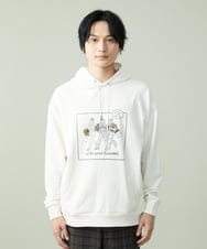 KHKCS35059 a.v.v MEN(アー・ヴェ・ヴェ) 【イラストレーターコラボ】プリントパーカー アイボリー